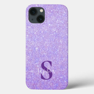 Elegant Glitter monogrammed Name iPhone 13 Case