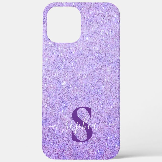 Elegant Glitter monogrammed Name Case-Mate iPhone Case (Back)