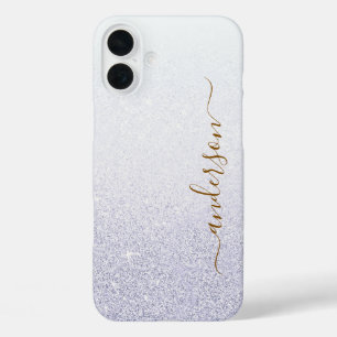 Elegant Glitter monogrammed Name iPhone 16 Plus Case