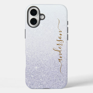 Elegant Glitter monogrammed Name iPhone 16 Plus Case