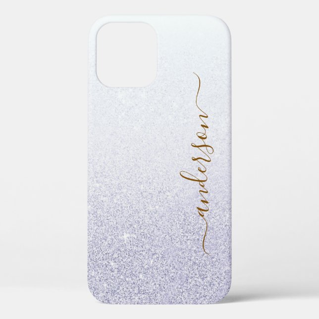 Elegant Glitter monogrammed Name Case-Mate iPhone Case (Back)