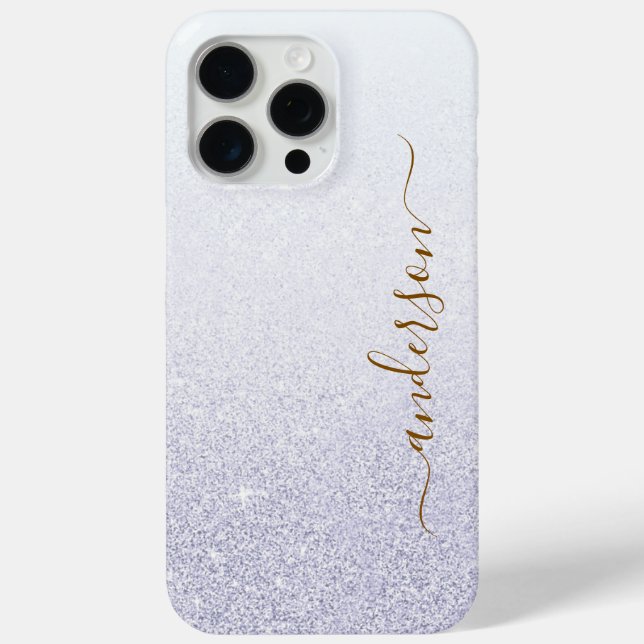Elegant Glitter monogrammed Name Case-Mate iPhone Case (Back)