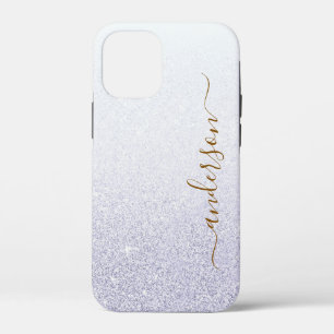Elegant Glitter monogrammed Name iPhone 12 Mini Case