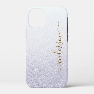 Elegant Glitter monogrammed Name iPhone 12 Mini Case