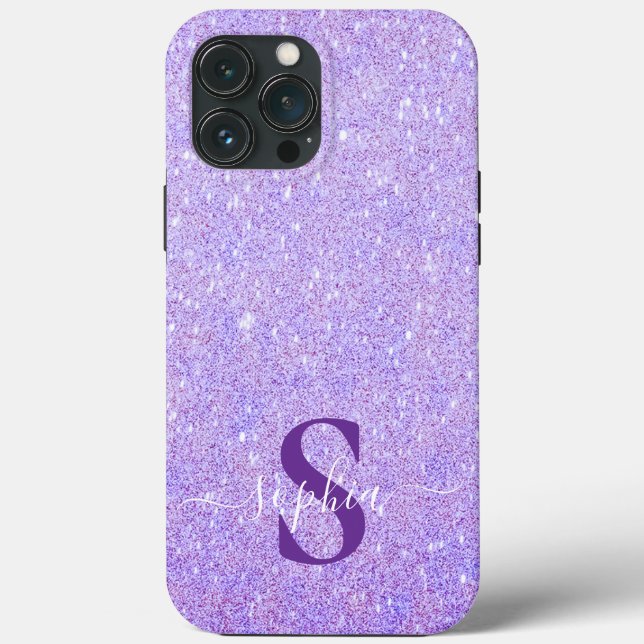 Elegant Glitter monogrammed Name Case-Mate iPhone Case (Back)
