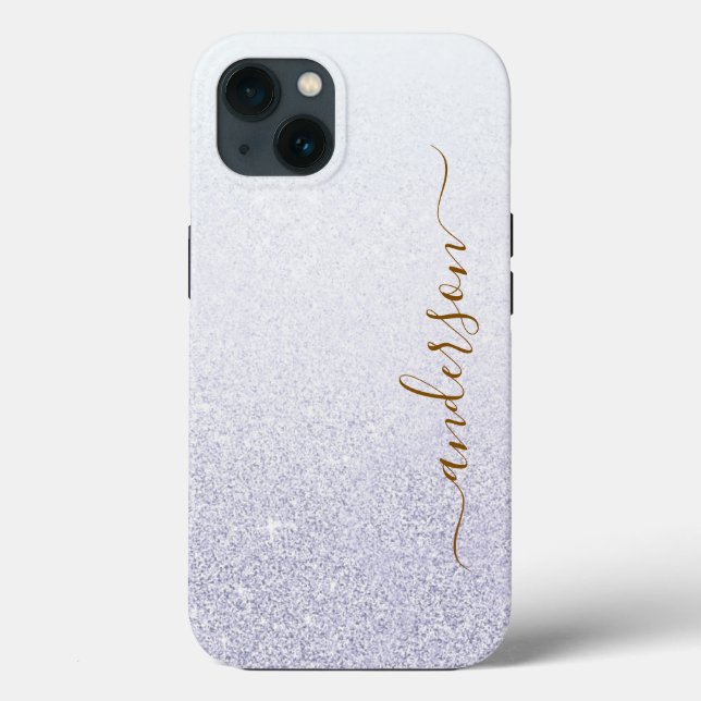 Elegant Glitter monogrammed Name Case-Mate iPhone Case (Back)