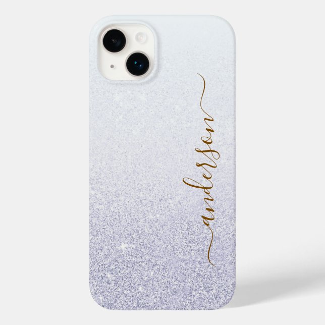Elegant Glitter monogrammed Name Case-Mate iPhone Case (Back)