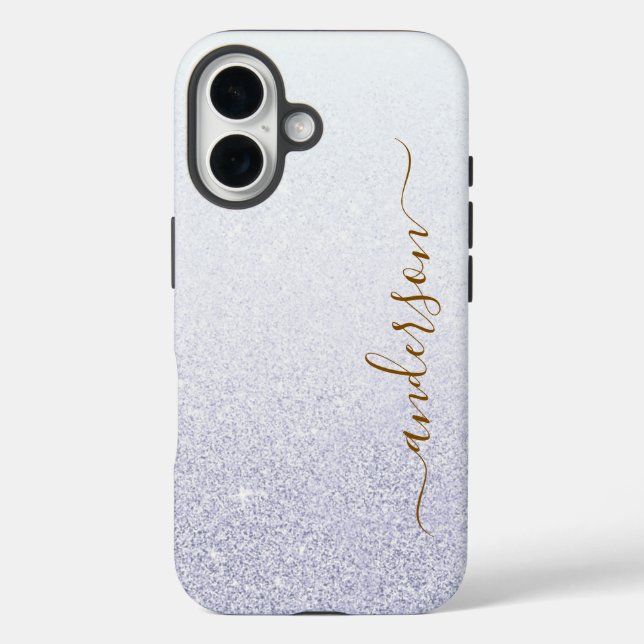 Elegant Glitter monogrammed Name Case-Mate iPhone Case (Back)