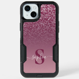 Elegant Glitter monogrammed Name iPhone 15 Plus Case