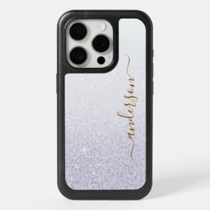 Elegant Glitter monogrammed Name iPhone 15 Pro Case