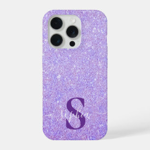 Elegant Glitter monogrammed Name iPhone 15 Pro Case