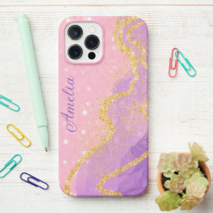 Elegant Glitter monogrammed Name iPhone 12 Pro Max Case