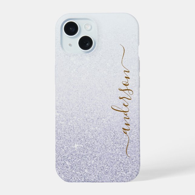 Elegant Glitter monogrammed Name Iphone Case (Back)