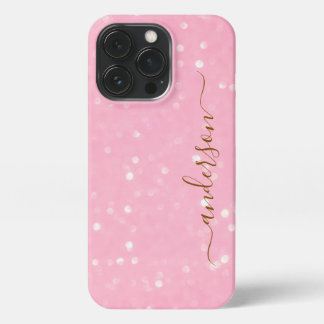 Elegant Glitter monogrammed Name iPhone 13 Pro Case