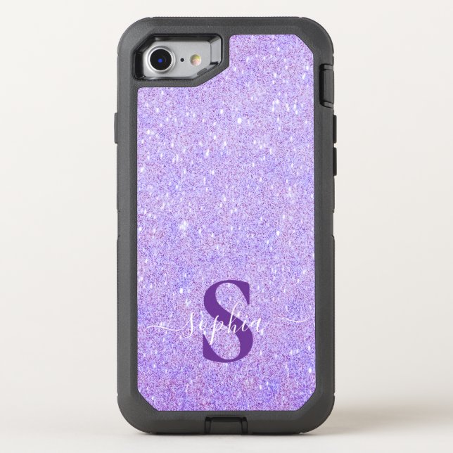 Elegant Glitter monogrammed Name Otterbox iPhone Case (Back)