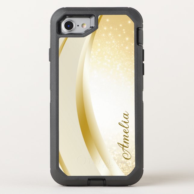 Elegant Glitter monogrammed Name Otterbox iPhone Case (Back)