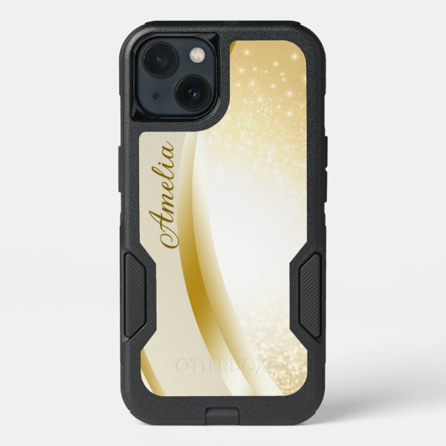 Elegant Glitter monogrammed Name Otterbox iPhone Case (Back)