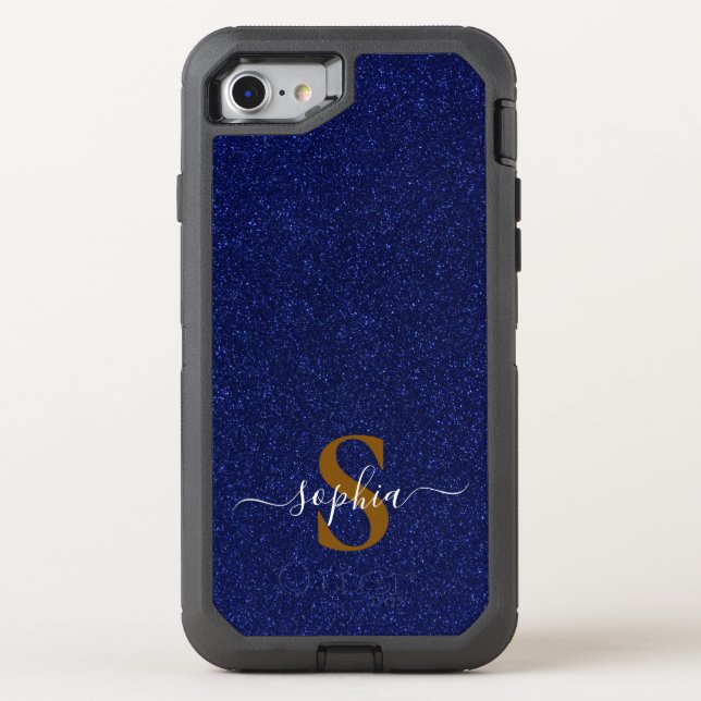 Elegant Glitter monogrammed Name Otterbox iPhone Case (Back)