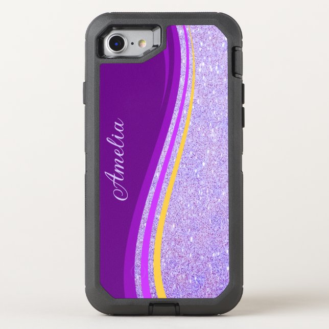 Elegant Glitter monogrammed Name Otterbox iPhone Case (Back)