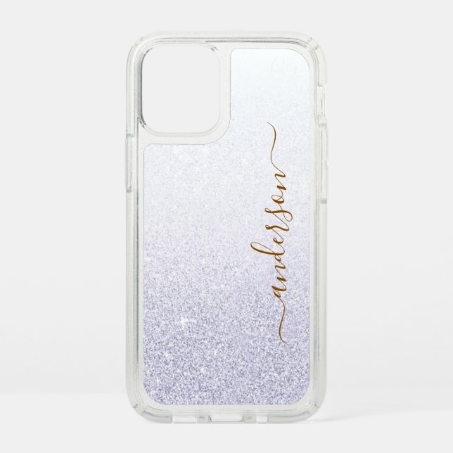 Elegant Glitter monogrammed Name Speck iPhone 12 Mini Case (Front)