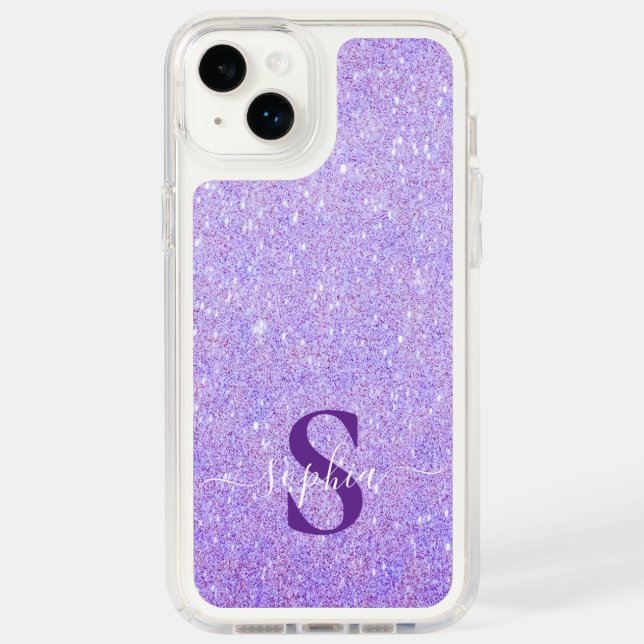 Elegant Glitter monogrammed Name Speck iPhone Case (Front)