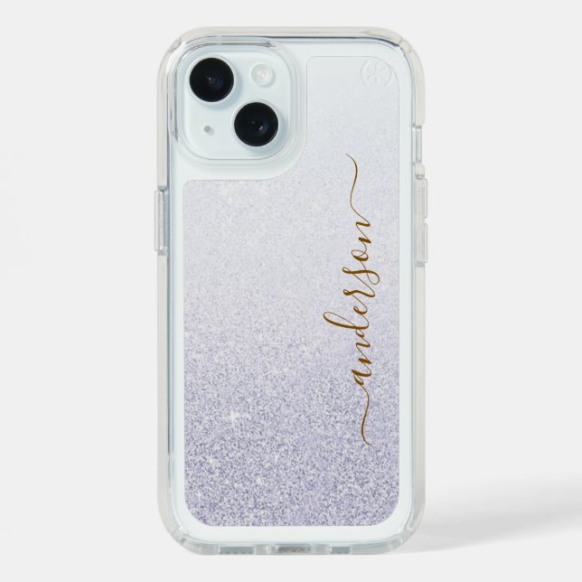 Elegant Glitter monogrammed Name Speck iPhone Case (Front (Blue))