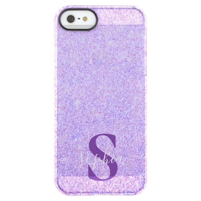 Elegant Glitter monogrammed Name Uncommon iPhone Case (Back)