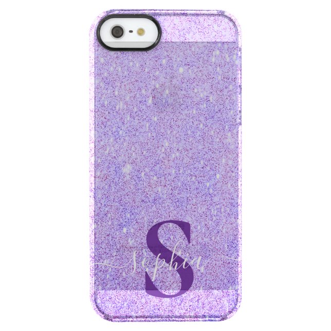 Elegant Glitter monogrammed Name Uncommon iPhone Case (Back)