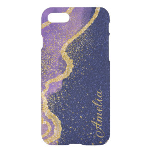 Elegant Glitter monogrammed Name iPhone SE/8/7 Case