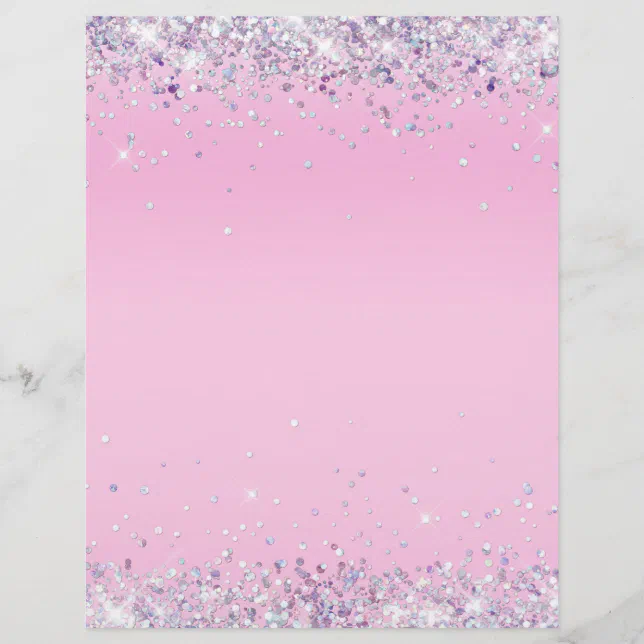 Elegant glitter pink blank letterhead | Zazzle