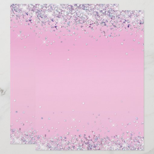 Elegant glitter pink blank letterhead | Zazzle