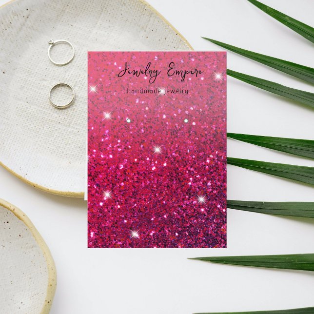 Elegant Glitter Pink Earning Holder Business Card (Creator Uploaded)