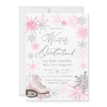 Elegant Glitter Pink Onederland First Birthday Invitation