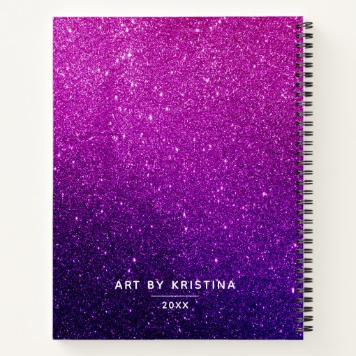 Elegant Glitter Pink Purple Sketchbook Notebook Zazzle