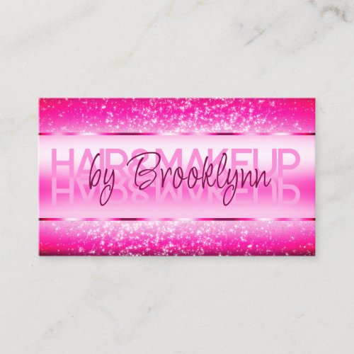 Elegant Glitter Product Labels Bright Girly Pink Business Card
