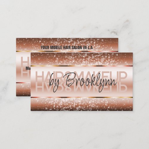 Elegant Glitter Product Labels Dark Copper Bronze Business Card