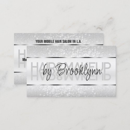 Elegant Glitter Product Labels Light Silver Gray Business Card