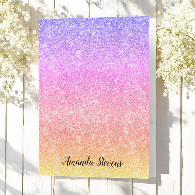Elegant Glitter Purple Gold Ombre Pocket Folder (Creator Uploaded)