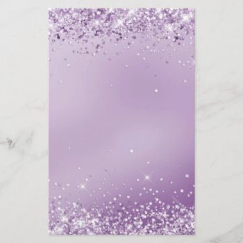 Elegant Glitter Purple Stationery 5.5" X 8.5" by aquachild at Zazzle