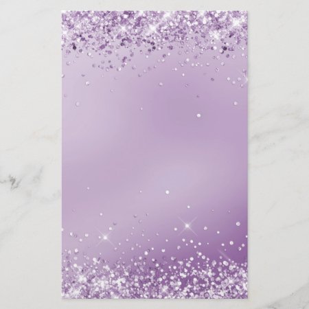 Elegant Glitter Purple Stationery 5.5" X 8.5"