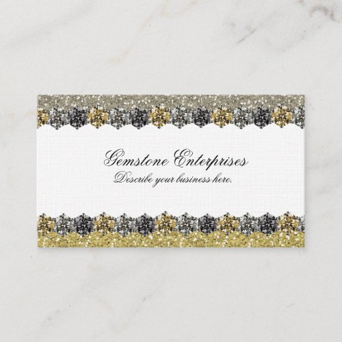 Elegant Glitter Rhinestones Business Card