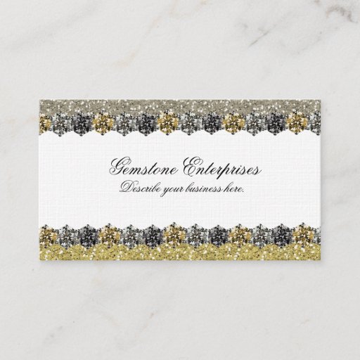 Customizable Elegant Glitter Rhinestones Business Card