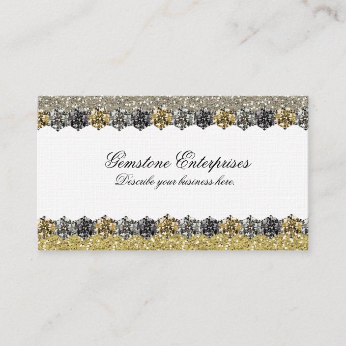 Elegant Glitter Rhinestones Business Card