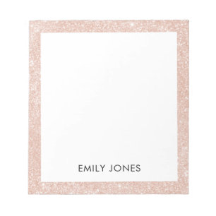 Elegant Glitter Rose Gold Notepad
