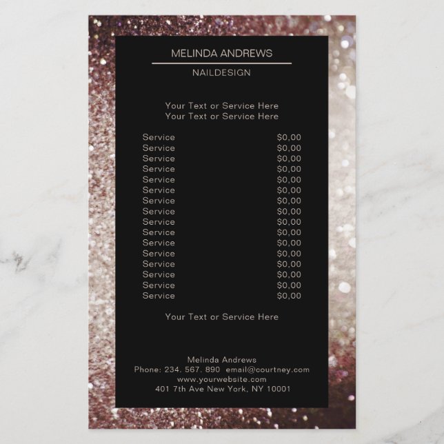 Elegant Glitter Silber Rost Flyer (Front)