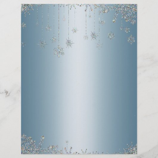 Elegant glitter snowflakes letterhead (Front)