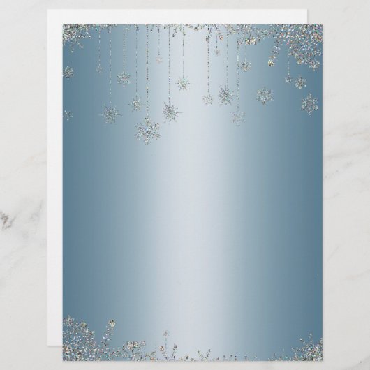 Elegant glitter snowflakes letterhead (Front/Back)