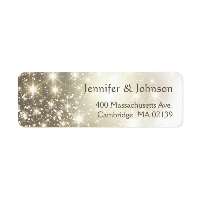 Elegant Glitter Sparkles Wedding Label (Front)