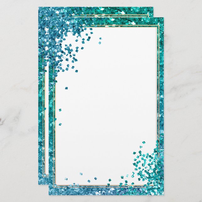 Elegant glitter stationery (Front/Back)