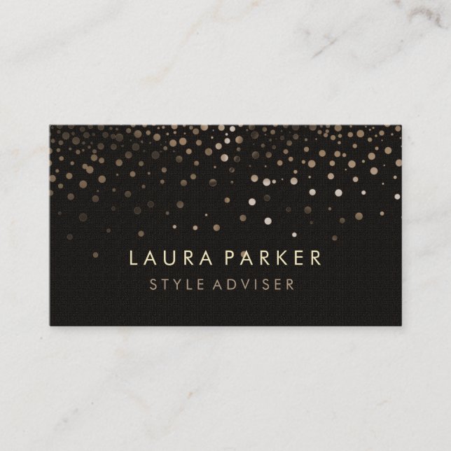 Elegant Glitter Subtle Black Faux Background Business Card